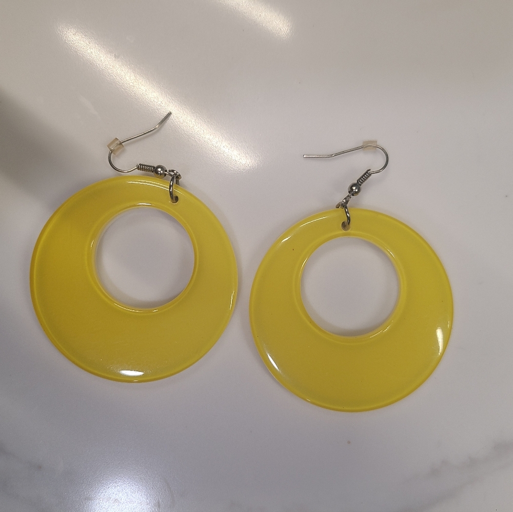 Yellow Hoop Earrings